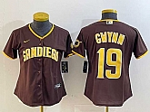 Women's San Diego Padres #19 Tony Gwynn Brown Stitched Jersey,baseball caps,new era cap wholesale,wholesale hats
